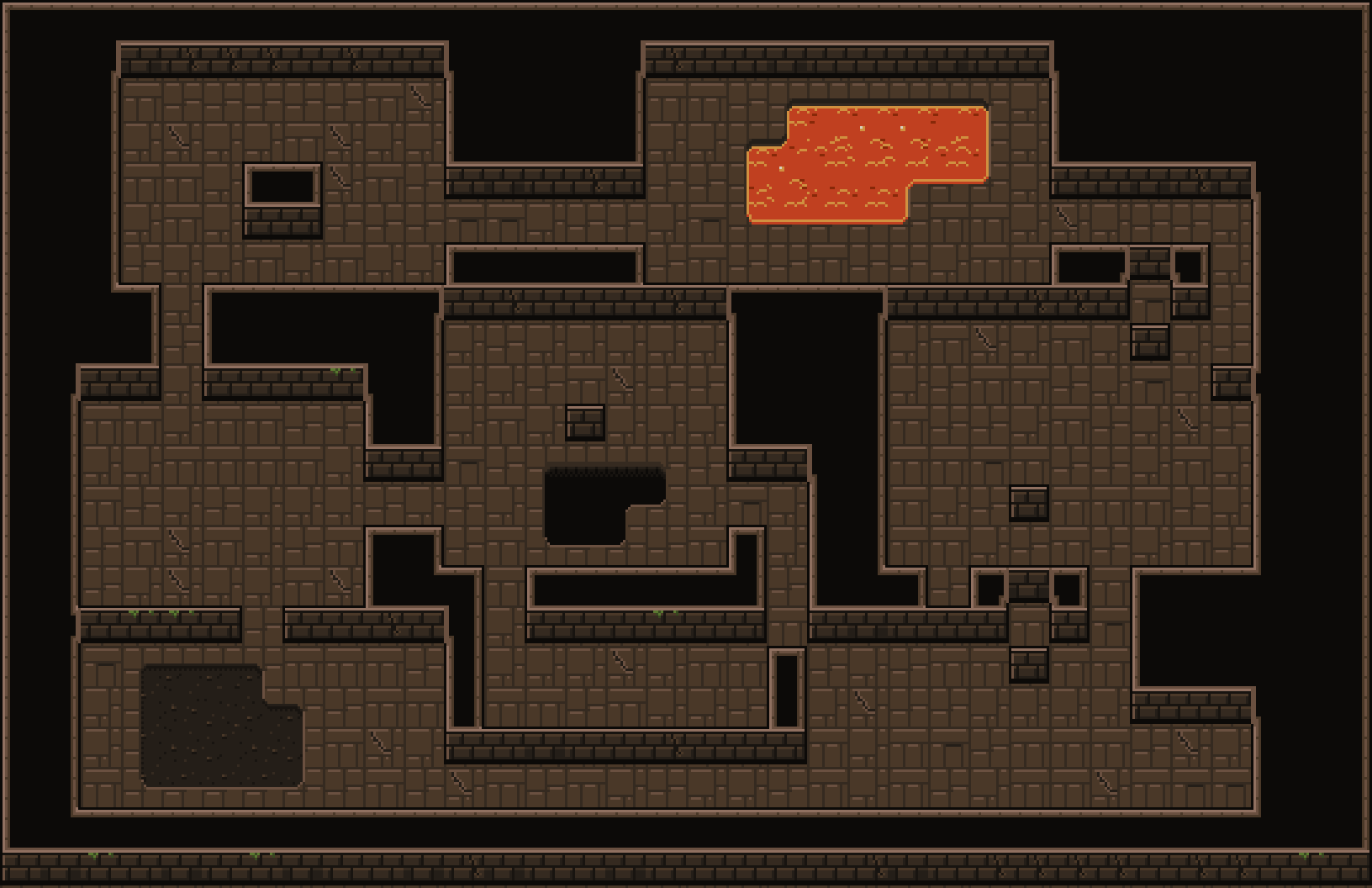 A dungeon map painted with Godot's terrain tools and rebuilt tile by tile