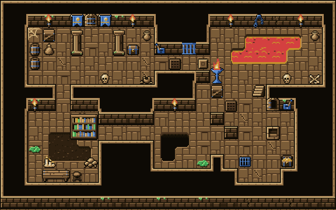 A dungeon in the Fantasy RPG palette