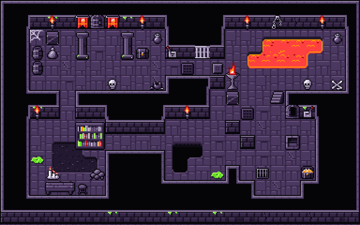 A dungeon in the Horror Dark palette