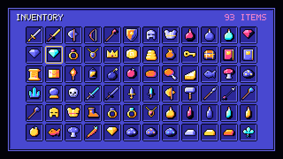 Item icons in the Cosmic palette