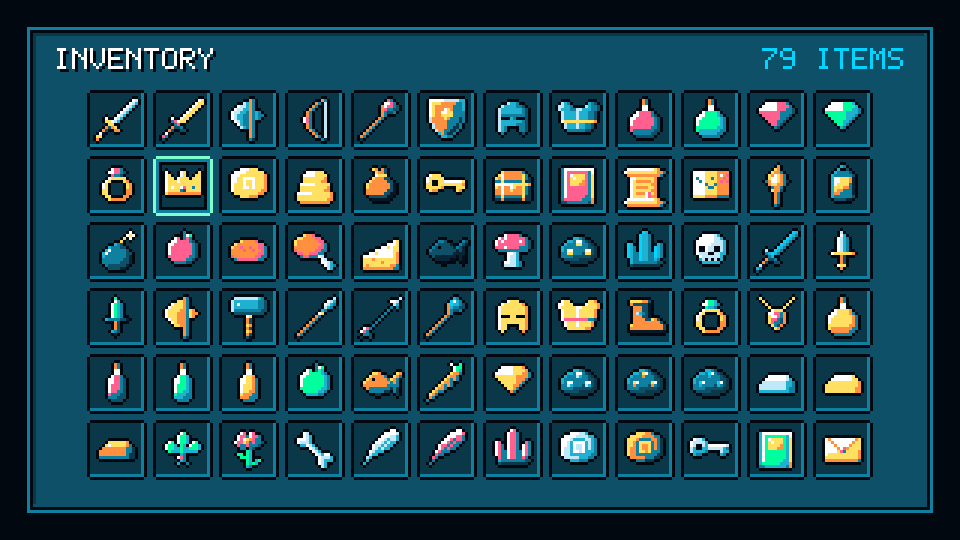 Item icons in the Deep Sea palette