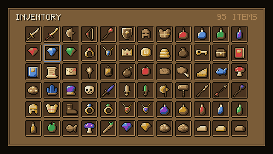 Item icons in the Fantasy RPG palette