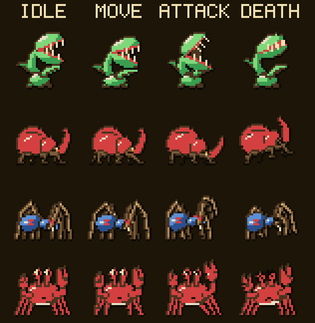 Monsters playing their animations, part 3