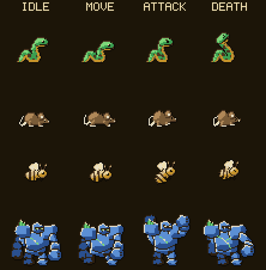 Monsters playing their animations, part 4