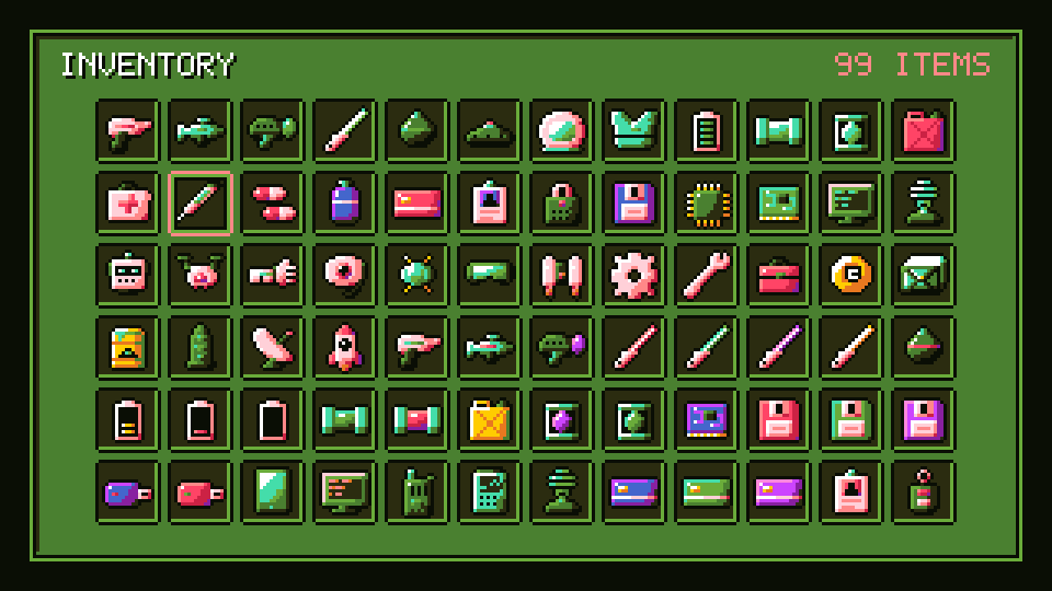 Sci-fi icons in the Bloom palette