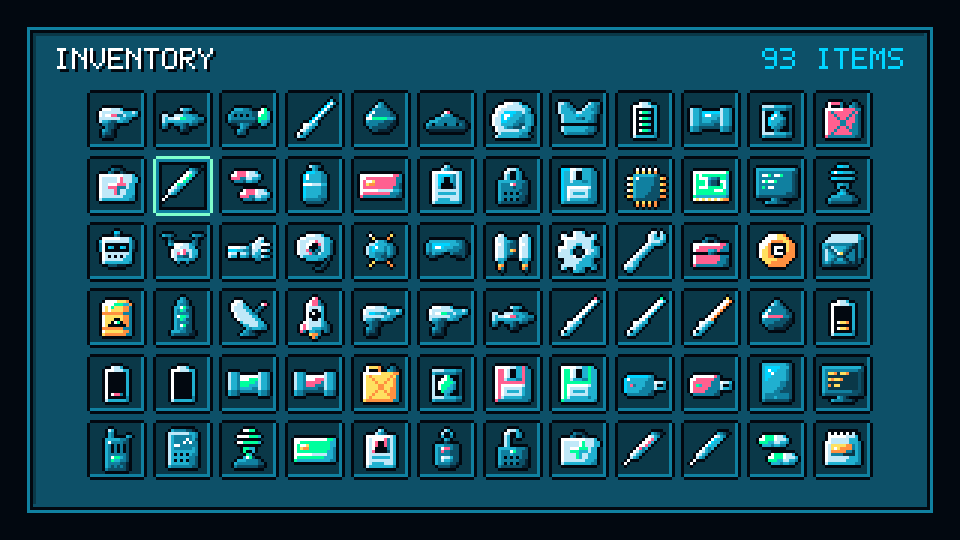 Sci-fi icons in the Deep Sea palette