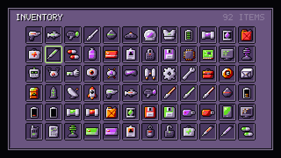 Sci-fi icons in the Horror Dark palette