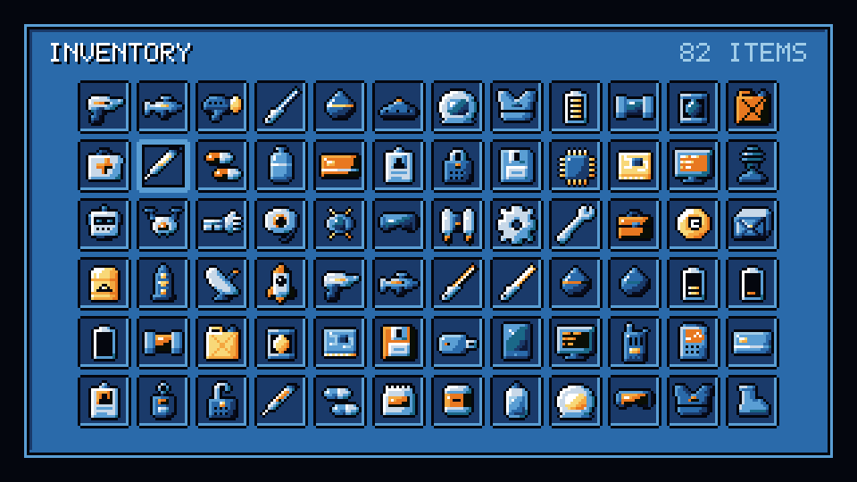Sci-fi icons in the Sky palette