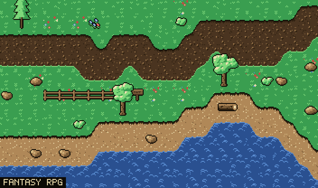The same map cycling through the five palettes, with the water moving