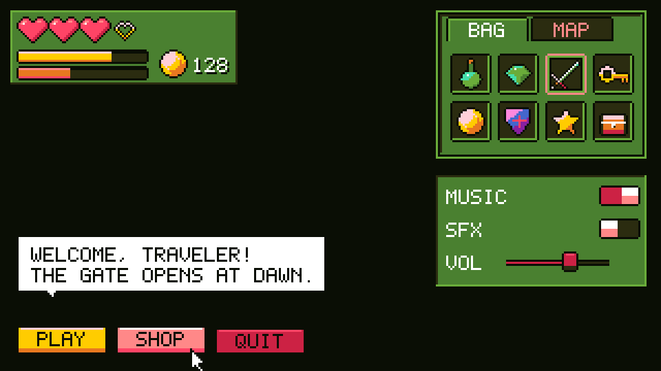 The UI kit in the Bloom palette