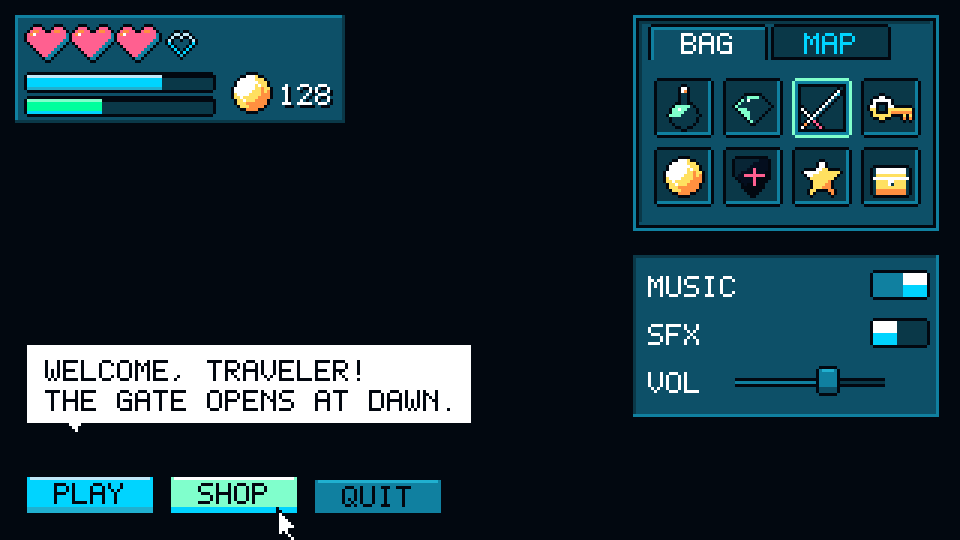 The UI kit in the Deep Sea palette