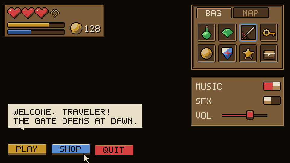 The UI kit in the Fantasy Rpg palette