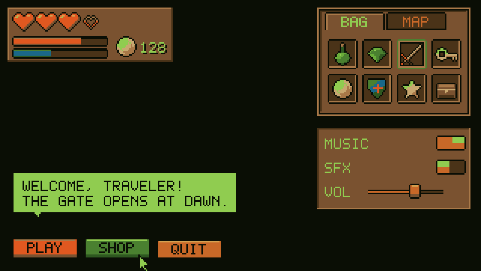 The UI kit in the Green palette