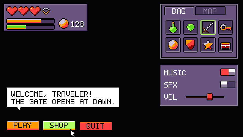 The UI kit in the Horror Dark palette