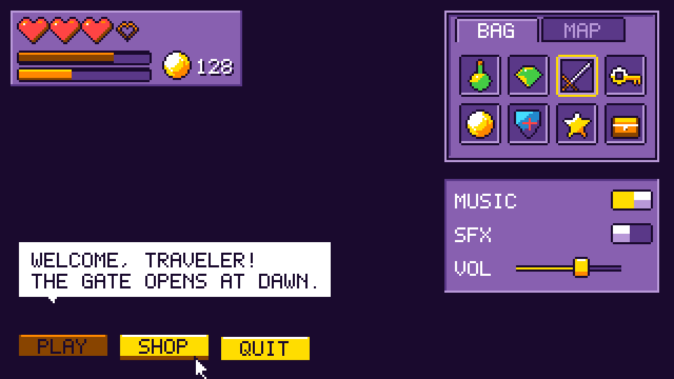 The UI kit in the Retro 8-Bit palette
