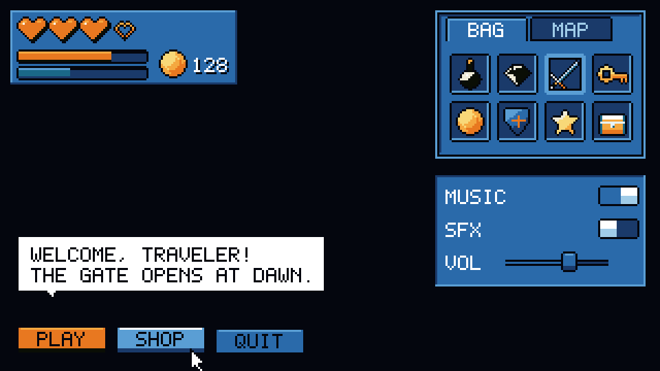 The UI kit in the Sky palette
