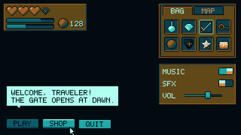 The UI kit in the Underwater palette