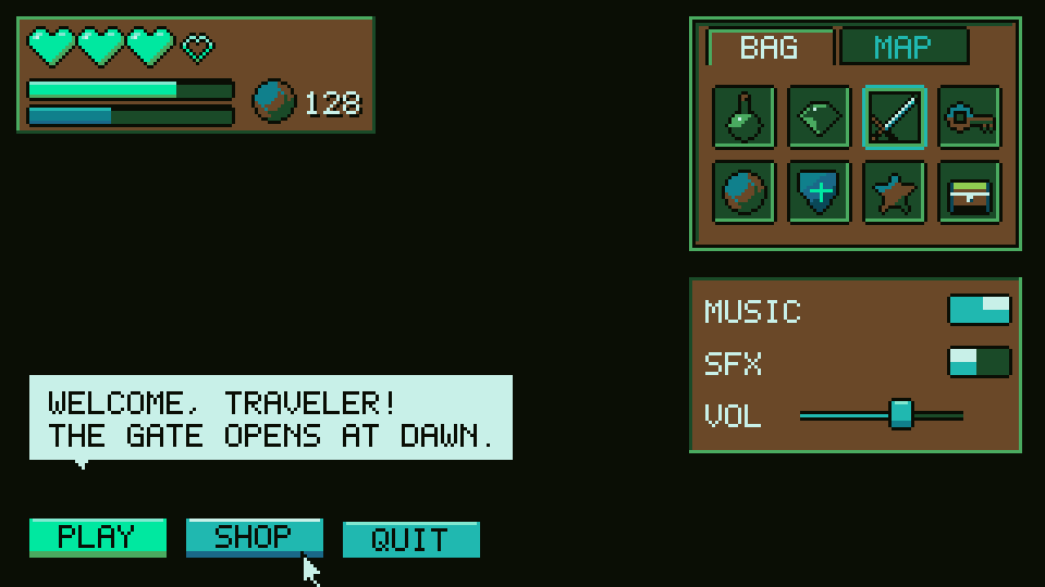 The UI kit in the Water palette