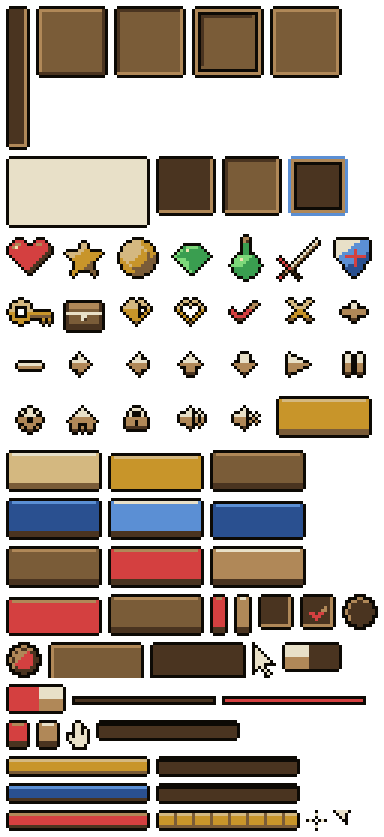 The full UI sheet of the Fantasy RPG palette