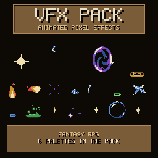 The effects playing in each of the six palettes