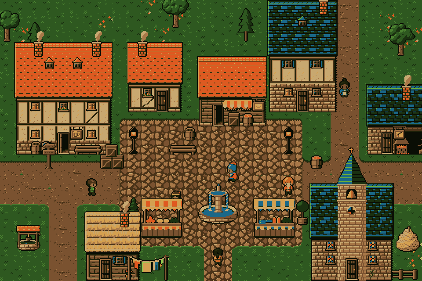 A village in the Green palette