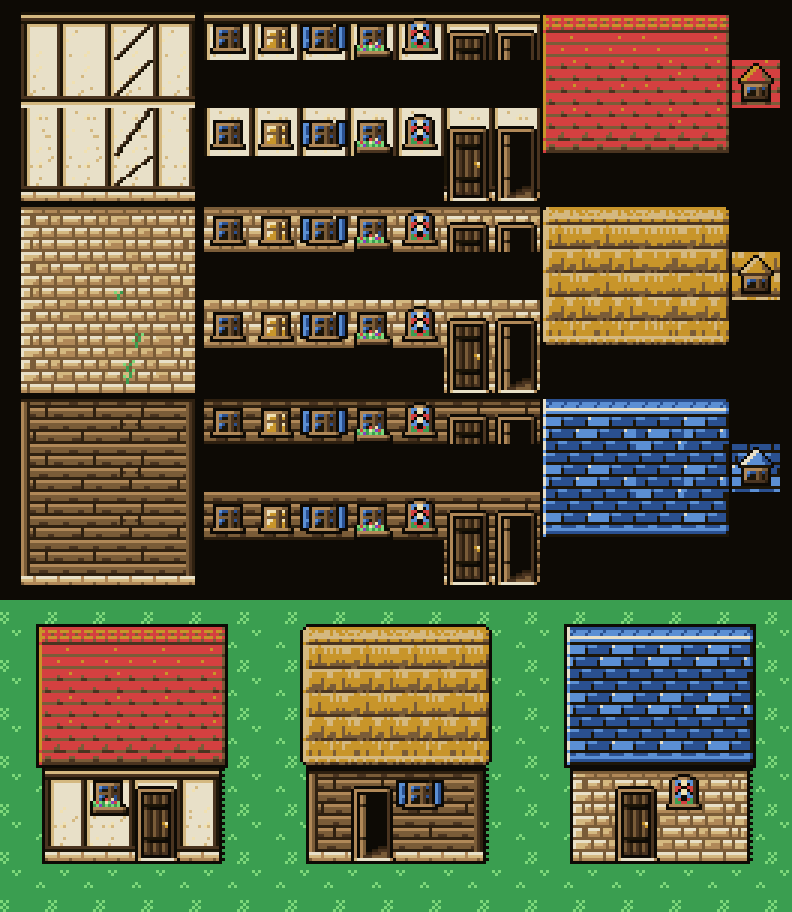 The house pieces and ready-made buildings